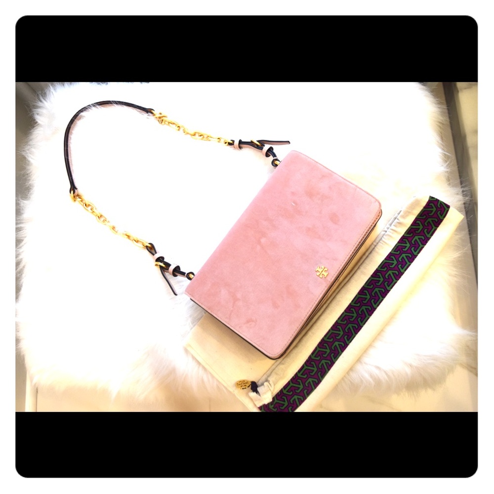 Tory Burch Sadie “ blush velvet” bag